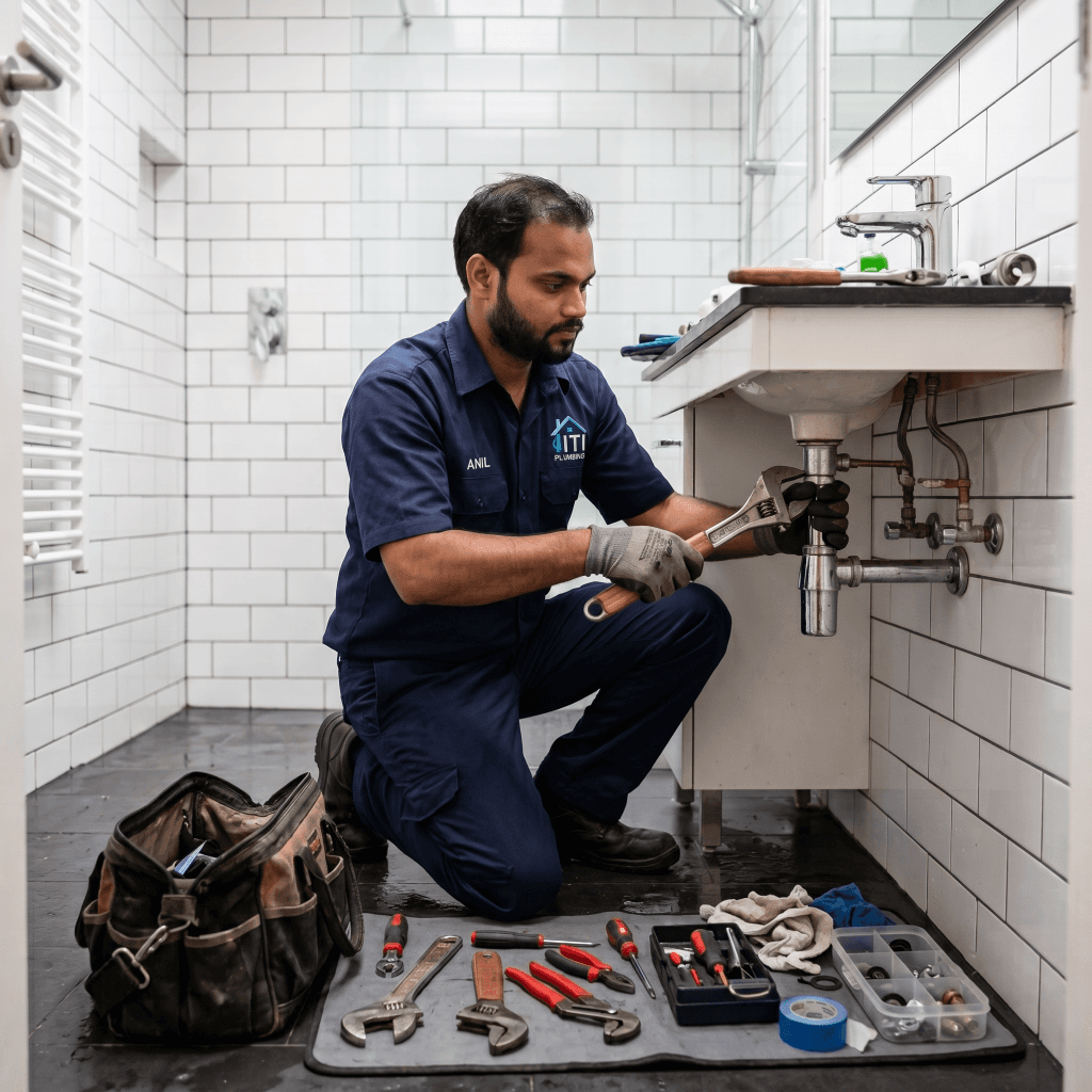 Bathroom plumbing repair